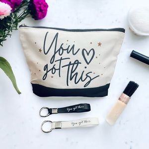 You Got This Cosmetics Case with Keychain Set